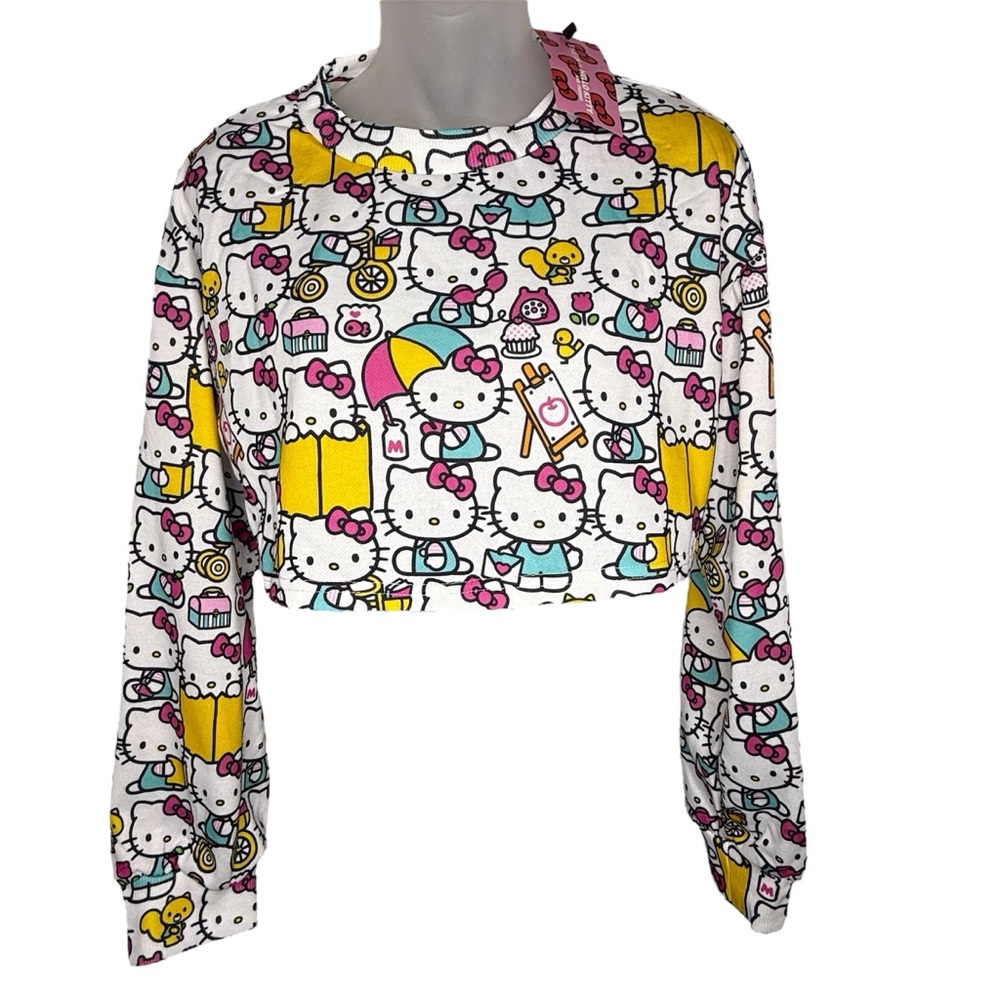NWT Hello Kitty x Shein Long Sleeve Cropped Sweatshirt SZ Small